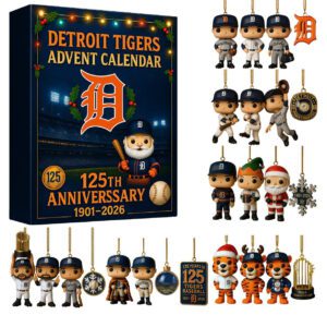 Detroit Tigers Advent Calendar Acrylic Hanging Decor Box 2025 125Th Anniversary