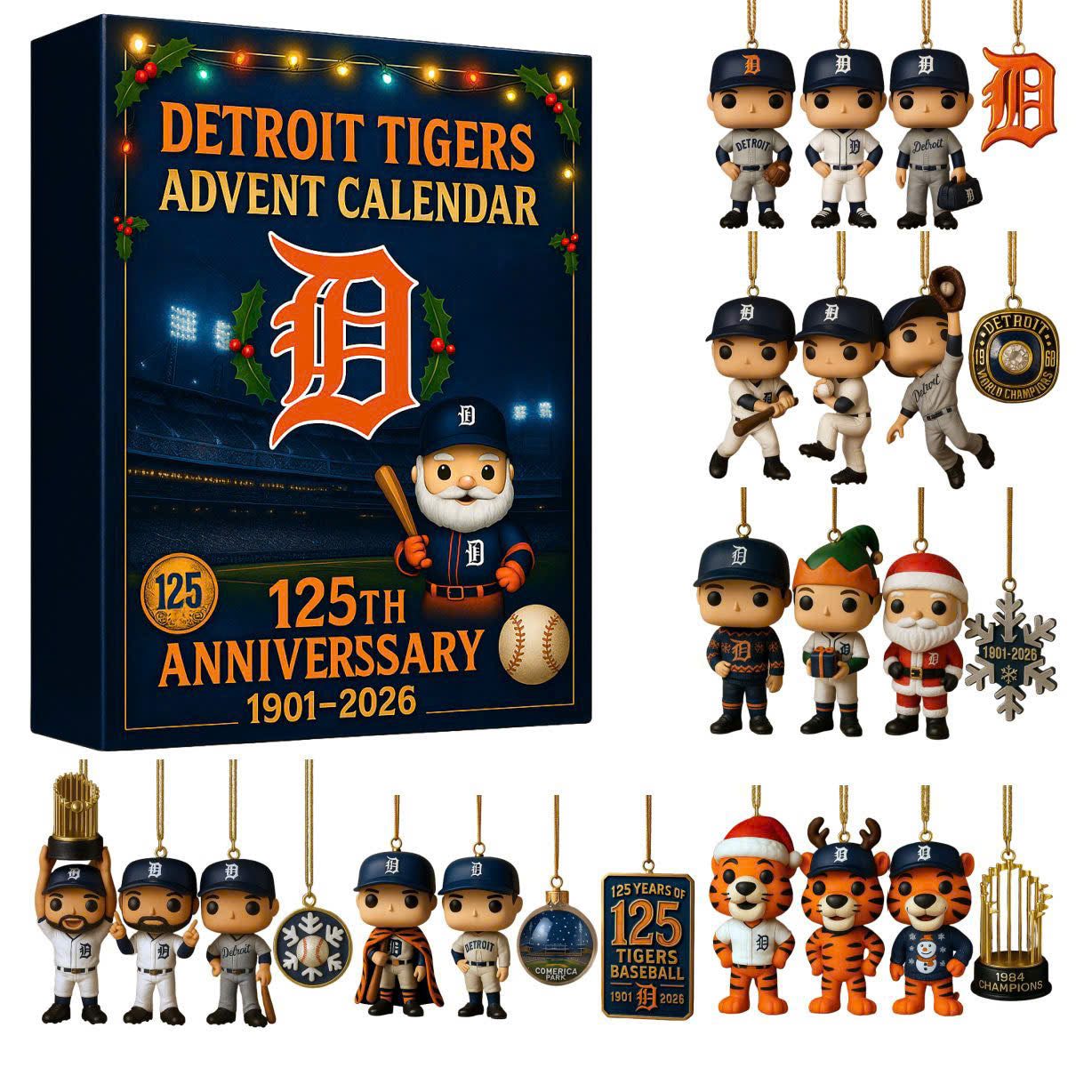 Detroit-Tigers-Advent-Calendar-Acrylic-Hanging-Decor-Box-2025-125Th-Anniversary Detroit Tigers Advent Calendar Acrylic Hanging Decor Box 2025 125Th Anniversary