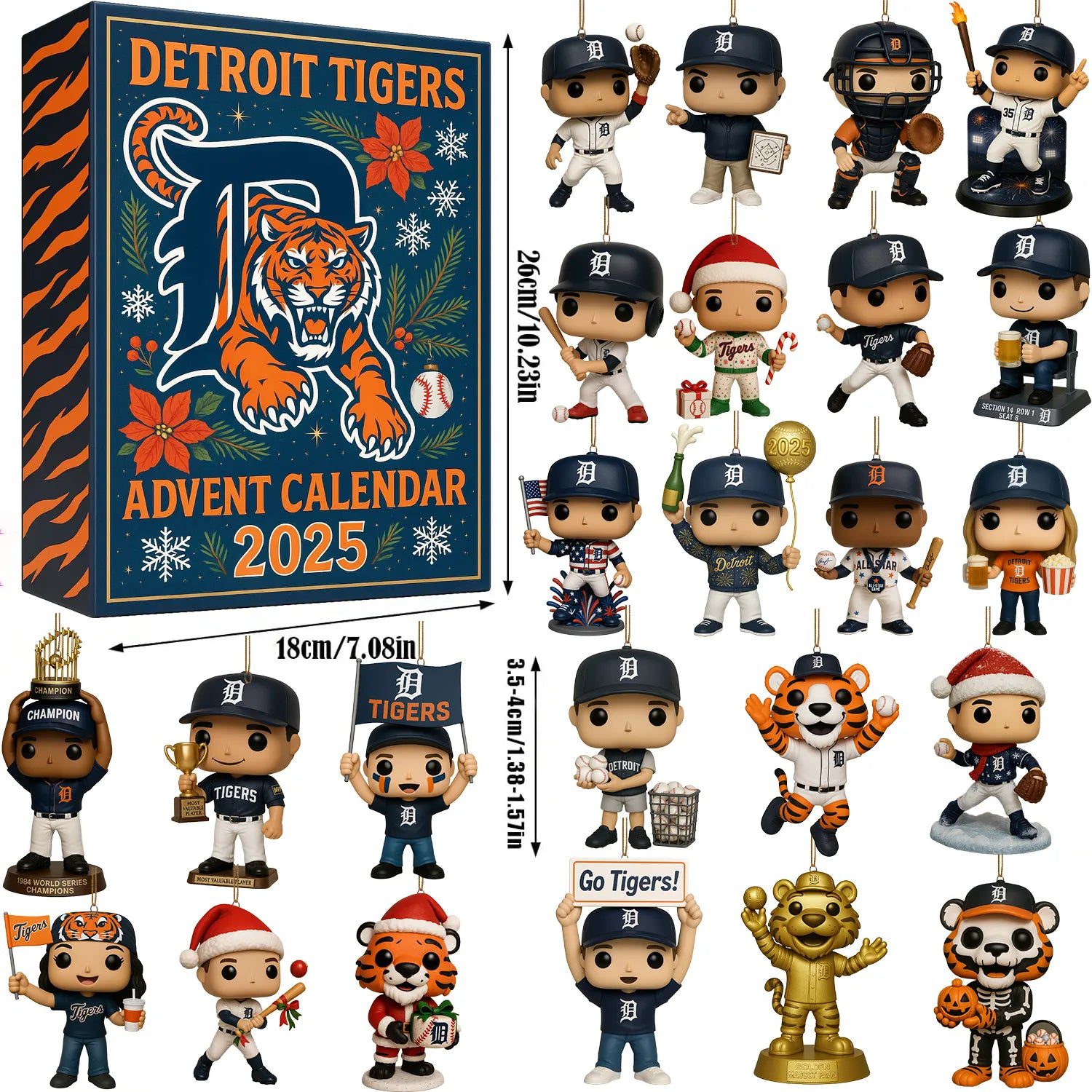 Detroit-Tigers-Advent-Calendar-Acrylic-Hanging-Decor-Box-2025 Detroit Tigers Advent Calendar Acrylic Hanging Decor Box 2025