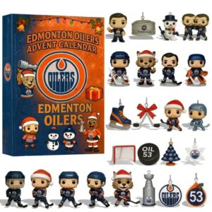 Edmonton Oilers Advent Calendar Acrylic Hanging Decor Box 2025 24 Collectible Surprises