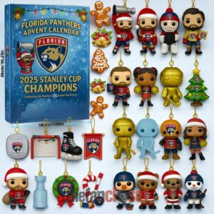 Florida Panthers 2025 Stanley Cup Champions Advent Calendar Acrylic Hanging Decor Box