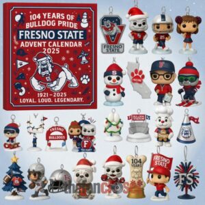 Fresno State Bulldogs 104th Anniversary Advent Calendar Acrylic Hanging Decor Box