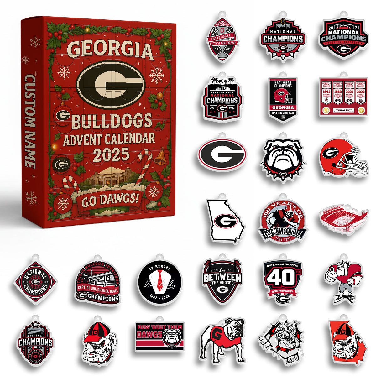 Georgia-Bulldogs-Advent-Calendar-Acrylic-Hanging-Decor-Box-2025-Christmas-Gift-1