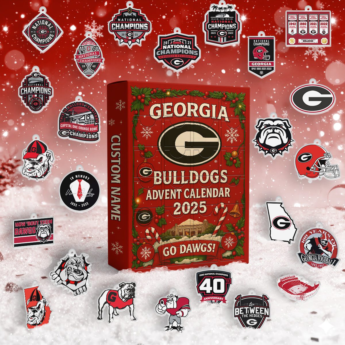 Georgia-Bulldogs-Advent-Calendar-Acrylic-Hanging-Decor-Box-2025-Christmas-Gift Georgia Bulldogs Advent Calendar Acrylic Hanging Decor Box 2025 - Christmas Gift