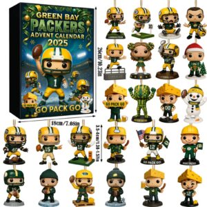Green Bay Packers Advent Calendar Acrylic Hanging Decor Box 2025