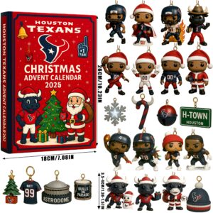 Houston Texans Advent Calendar Acrylic Hanging Decor Box 2025 - Christmas Gift