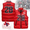 Houston Texans Unisex Puffer Vest Sleeveless Down Jacket- Red / Joe Mixon-28