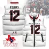 Houston Texans Unisex Puffer Vest Sleeveless Down Jacket- White / Nico Collins-12