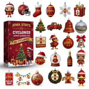Iowa State Cyclones Premium Advent Calendar Acrylic Hanging Decor Box 2025