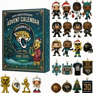 Jacksonville Jaguars 30Th Anniversary Advent Calendar Acrylic Hanging Decor Box 2025