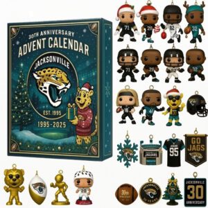 Jacksonville Jaguars Advent Calendar Acrylic Hanging Decor Box 2025 30Th Anniversary