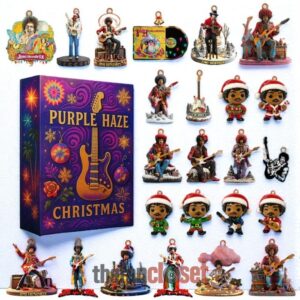 Jimi Hendrix Purple Haze Christmas Advent Calendar Acrylic Hanging Decor Box 2025
