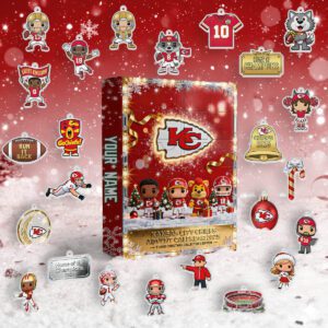 Kansas City Chiefs 2025 Advent Calendar Acrylic Hanging Decor Box - Limited Edition