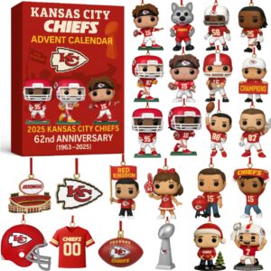 Kansas City Chiefs 62Nd Anniversary Advent Calendar Acrylic Hanging Decor Box 1963-2025