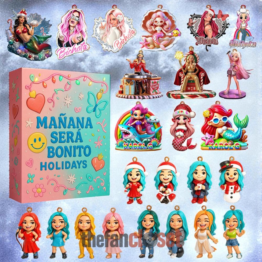 Karol G Maana Ser Bonito Holiday Advent Calendar 2025 Karol G Mañana Será Bonito Holiday Advent Calendar Acrylic Hanging Decor Box 2025