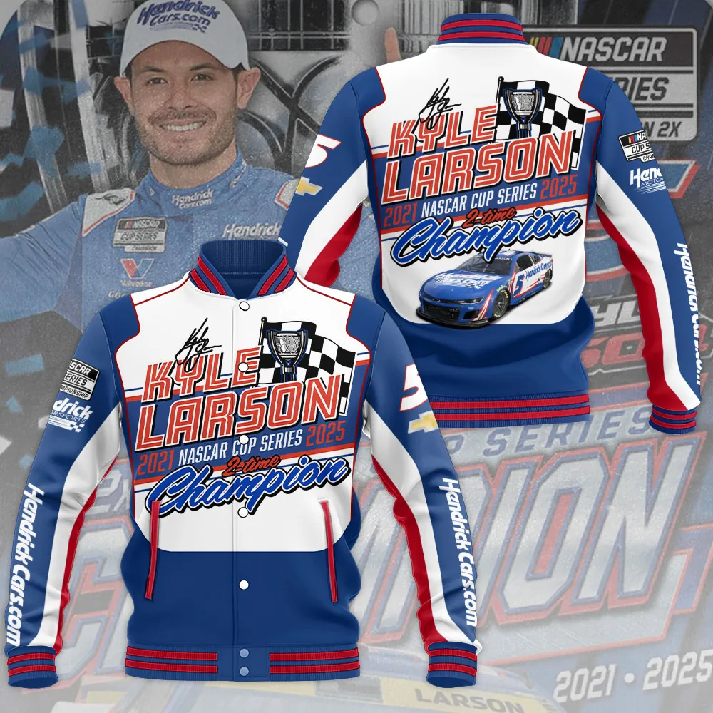 Kyle Larson 2025 NASCAR Cup Series Champion Varsity Jacket  KLCHAMP1005