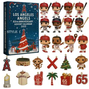 Los Angeles Angels Advent Calendar Acrylic Hanging Decor Box 2025 65Th Anniversary