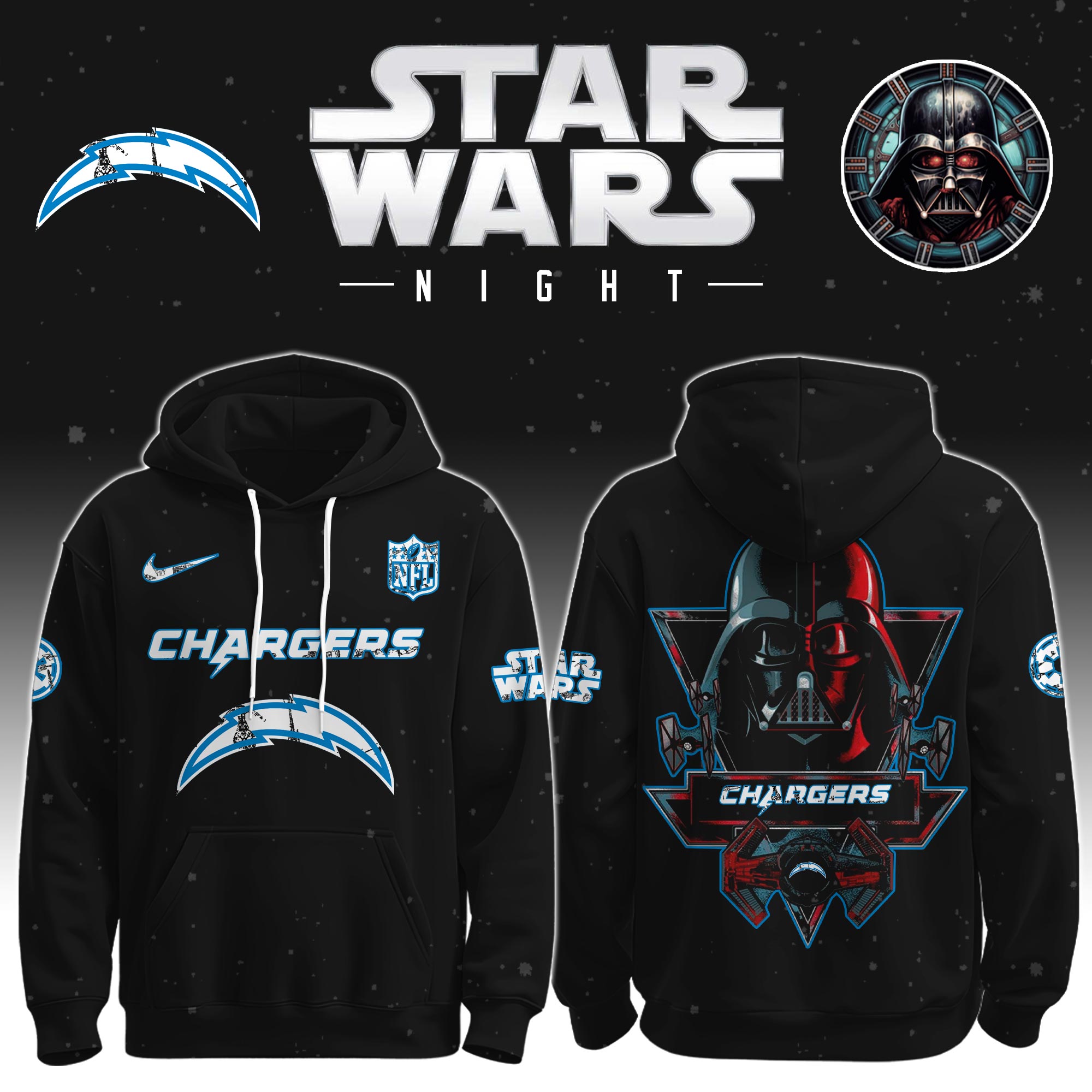 Los-Angeles-Chargers-Star-Wars-Darth-Vader-Limited-Editions-Performance-Unisex-Hoodie-Jogger-Set Los Angeles Chargers Star Wars Darth Vader Limited Editions Performance Unisex Hoodie Jogger Set