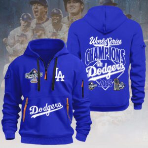 Los Angeles Dodgers 2025 World Series Champions 2D Quarter Zip Hoodie CHAMP1073