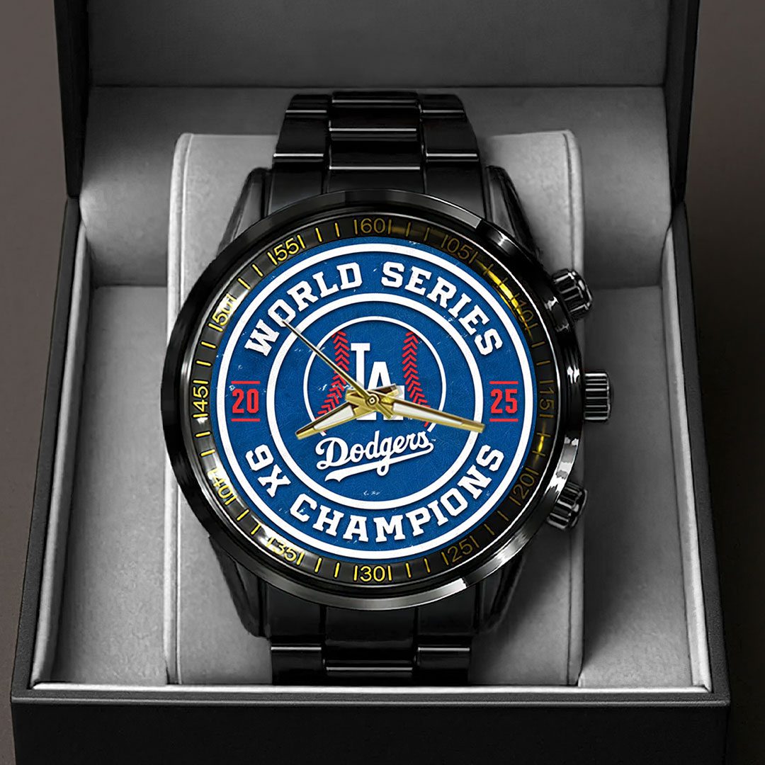 Los Angeles Dodgers 2025 World Series Champions Black Stainless Steel Watch CHAMP1076 Los Angeles Dodgers 2025 World Series Champions Black Stainless Steel Watch CHAMP1076