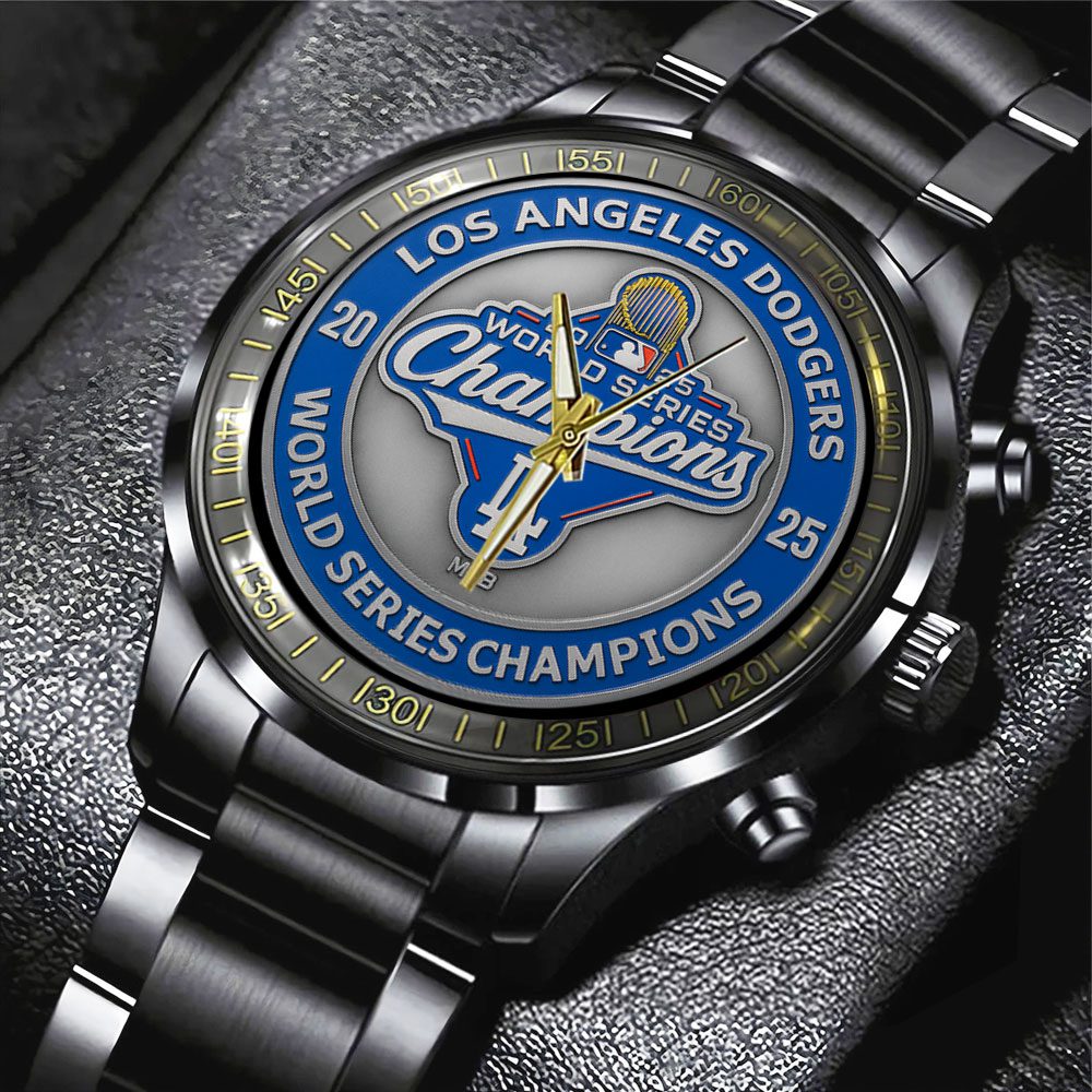 Los Angeles Dodgers 2025 World Series Champions Black Stainless Steel Watch CHAMP1079 Los Angeles Dodgers 2025 World Series Champions Black Stainless Steel Watch CHAMP1079