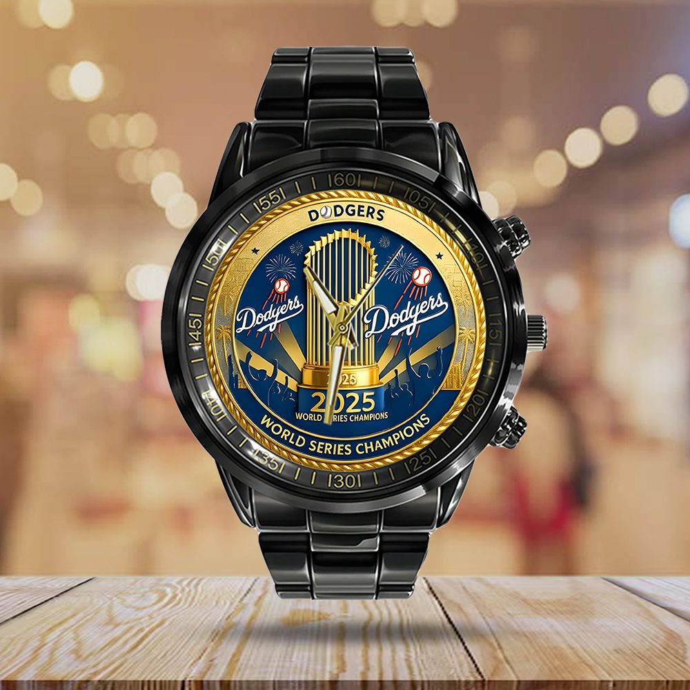 Los Angeles Dodgers 2025 World Series Champions Black Stainless Steel Watch CHAMP1080 Los Angeles Dodgers 2025 World Series Champions Black Stainless Steel Watch CHAMP1080