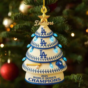 Los Angeles Dodgers 2025 World Series Champions Custom Shape 1-sided Acrylic Ornament CHAMP1040
