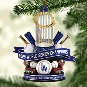 Los Angeles Dodgers 2025 World Series Champions Custom Shape 2-sided Acrylic Ornament CHAMP1042