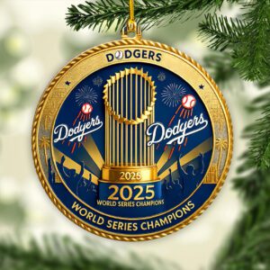 Los Angeles Dodgers 2025 World Series Champions Custom Shape 2-sided Acrylic Ornament CHAMP1045