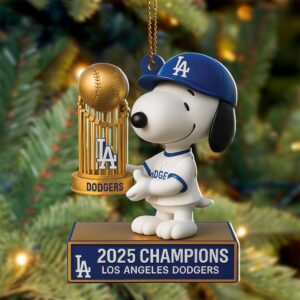 Los Angeles Dodgers 2025 World Series Champions Custom Shape 2-sided Acrylic Ornament CHAMP1047