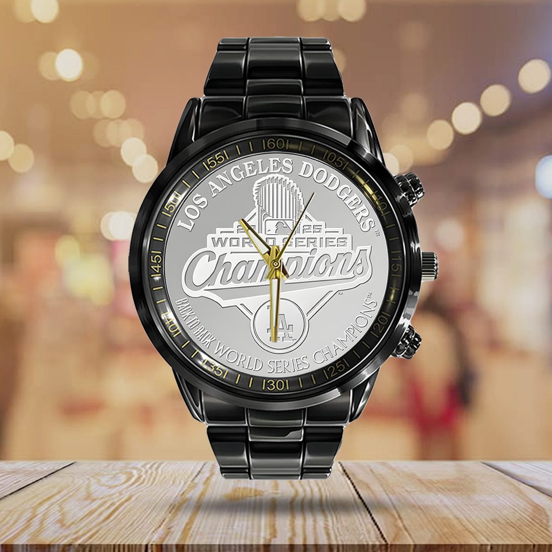 Los-Angeles-Dodgers-World-Series-2025-Black-Stainless-Steel-Watch-CHAMP1077-2