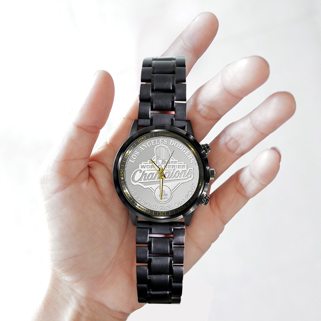 Los-Angeles-Dodgers-World-Series-2025-Black-Stainless-Steel-Watch-CHAMP1077-3