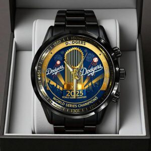 Los Angeles Dodgers World Series 2025 Black Stainless Steel Watch CHAMP1081