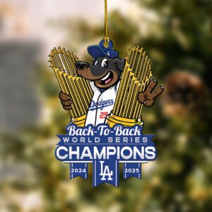 Los Angeles Dodgers World Series 2025 Custom Shape 2-sided Acrylic Ornament CHAMP1054