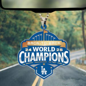 Los Angeles Dodgers World Series 2025 Custom shape 2-sided Acrylic Car Ornament CHAMP1050