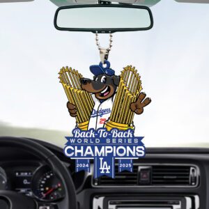 Los Angeles Dodgers World Series 2025 Custom shape 2-sided Acrylic Car Ornament CHAMP1051