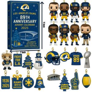 Los Angeles Rams 89Th Anniversary Advent Calendar Acrylic Hanging Decor Box 2025