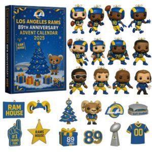 Los Angeles Rams 89Th Anniversary Advent Calendar Acrylic Hanging Decor Box 2025