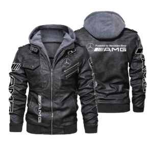 Mercedes Benz Black Brown Leather Jacket LIZ089