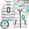 Miami Dolphins Unisex Puffer Vest Sleeveless Down Jacket- White / Zach Wilson - 0