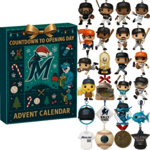 Miami Marlins Advent Calendar Acrylic Hanging Decor Box 2025 32Th Anniversary