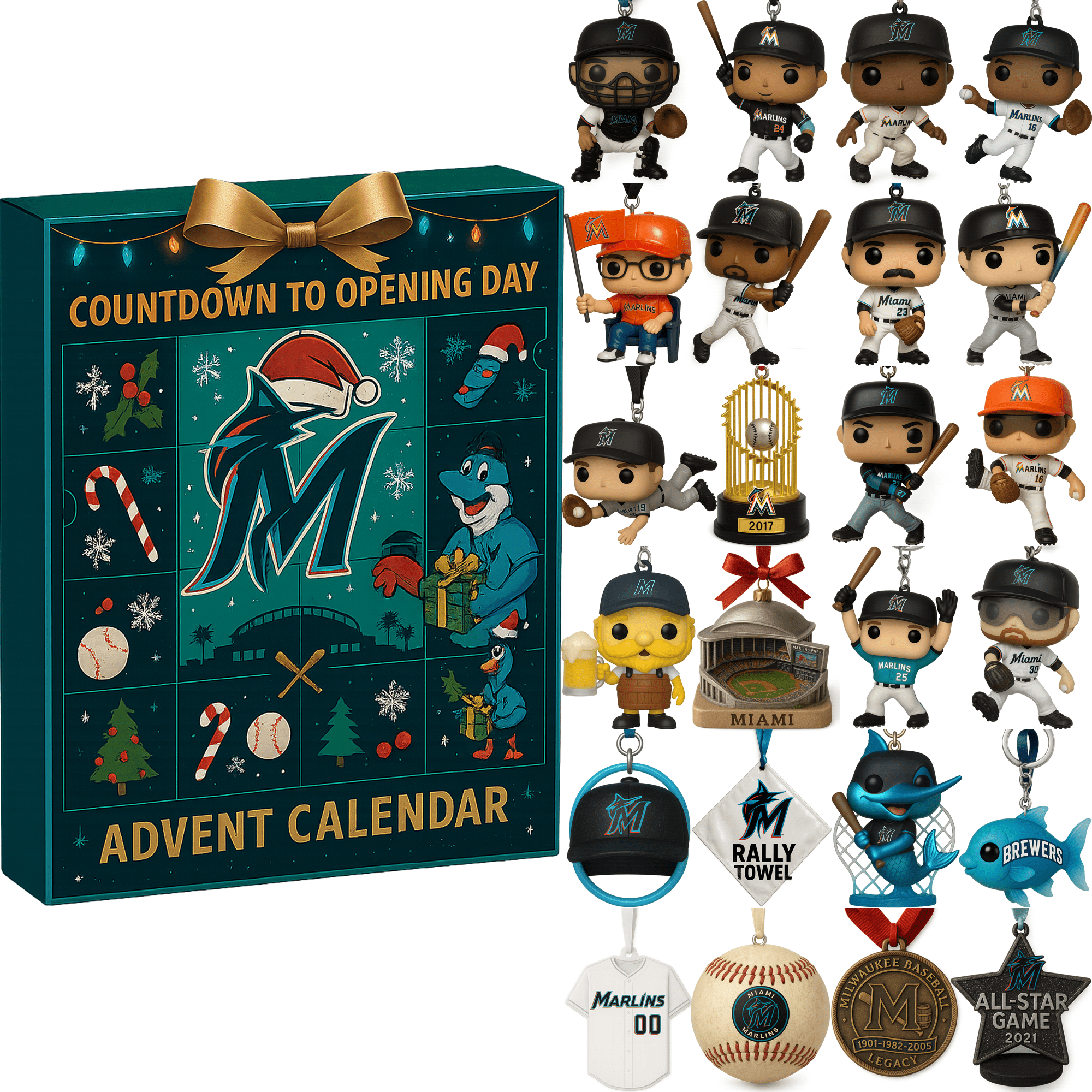 Miami-Marlins-Advent-Calendar-Acrylic-Hanging-Decor-Box-2025-32Th-Anniversary Miami Marlins Advent Calendar Acrylic Hanging Decor Box 2025 32Th Anniversary