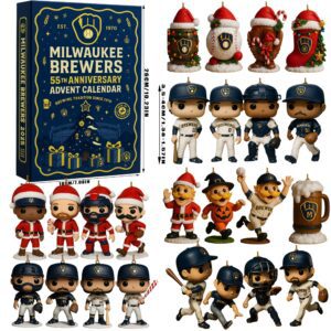 Milwaukee Brewers Advent Calendar Acrylic Hanging Decor Box 2025 55Th Anniversary