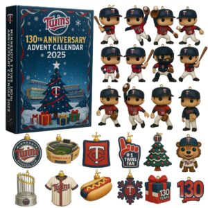Minnesota Twins 130Th Anniversary Advent Calendar Acrylic Hanging Decor Box 2025