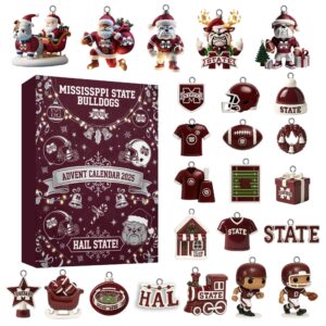 Mississippi State Bulldogs Premium Advent Calendar Acrylic Hanging Decor Box 2025