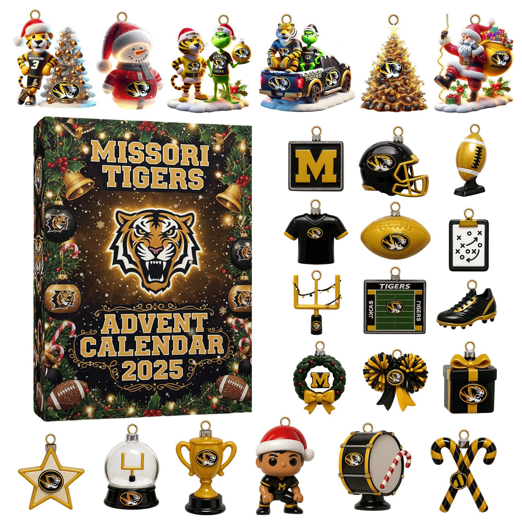 Missouri-Tigers-Premium-Advent-Calendar-Acrylic-Hanging-Decor-Box-2025 Missouri Tigers Premium Advent Calendar Acrylic Hanging Decor Box 2025