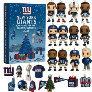 New York Giants 100Th Anniversary Advent Calendar Acrylic Hanging Decor Box 2025