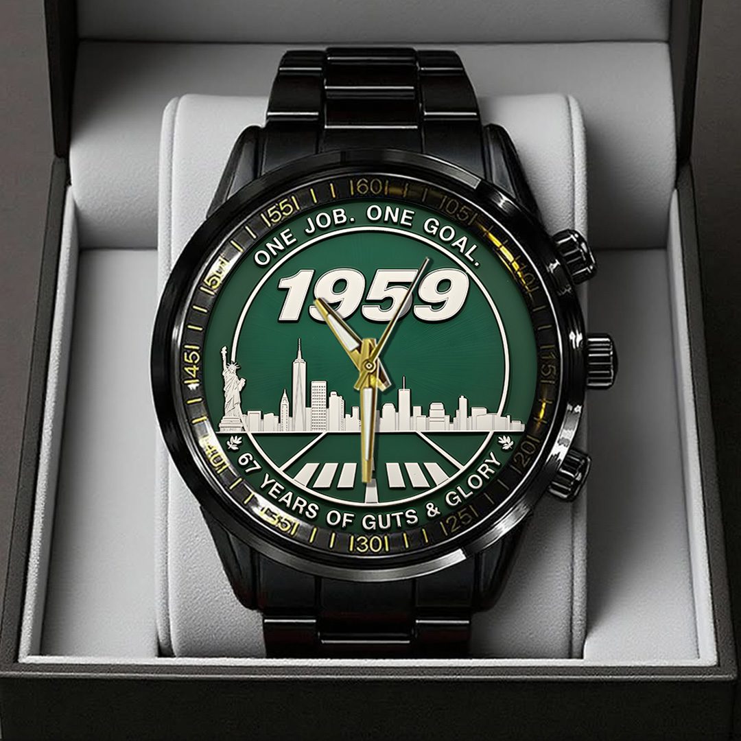 New-York-Jets-67th-Anniversary-Black-Stainless-Steel-Watch-GIFT1004 New York Jets 67th Anniversary Black Stainless Steel Watch GIFT1004