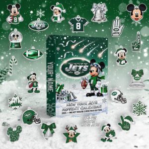 New York Jets Advent Calendar Acrylic Hanging Decor Box - Gift For Fan