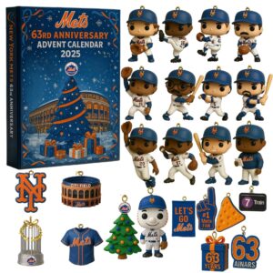 New York Mets Advent Calendar Acrylic Hanging Decor Box 2025